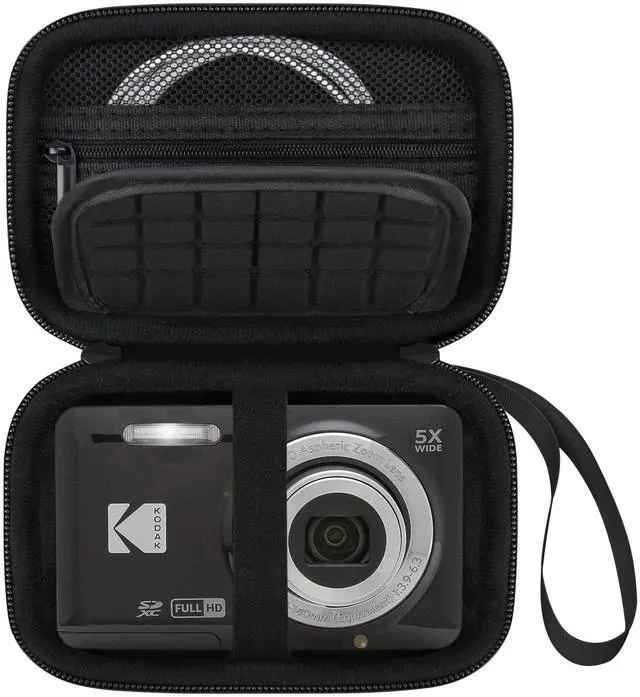 Main image of Camera Carrying Case for KODAK PIXPRO FZ55 / FZ53 / FZ45 / FZ43 16MP Digital Camera, Vlogging Camera Storage Holder Travel Bag, Mesh Bag Fits Batteries, Cable, Memory Card, Card Reader, Black