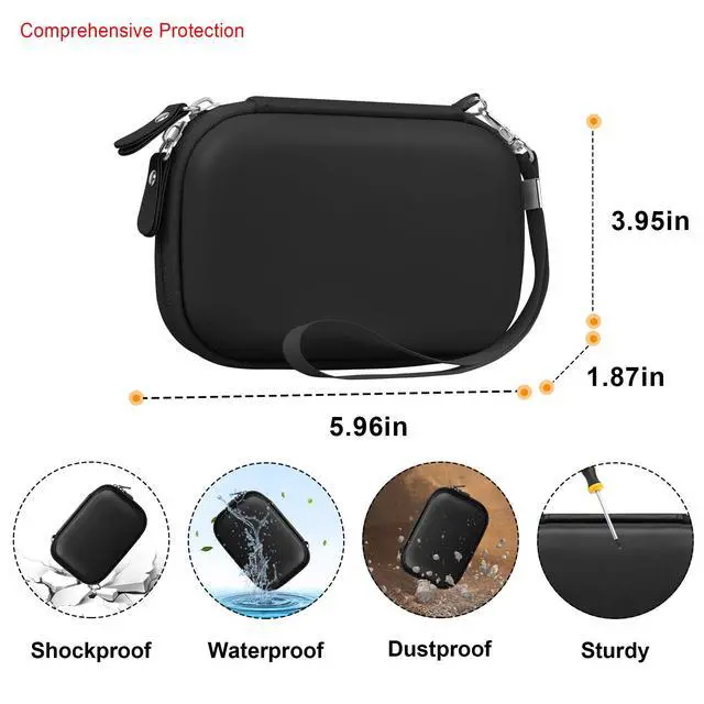Alt view image 3 of 7 - Camera Carrying Case for KODAK PIXPRO FZ55 / FZ53 / FZ45 / FZ43 16MP Digital Camera, Vlogging Camera Storage Holder Travel Bag, Mesh Bag Fits Batteries, Cable, Memory Card, Card Reader, Black