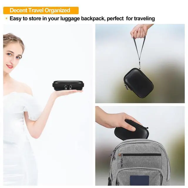 Alt view image 6 of 7 - Camera Carrying Case for KODAK PIXPRO FZ55 / FZ53 / FZ45 / FZ43 16MP Digital Camera, Vlogging Camera Storage Holder Travel Bag, Mesh Bag Fits Batteries, Cable, Memory Card, Card Reader, Black