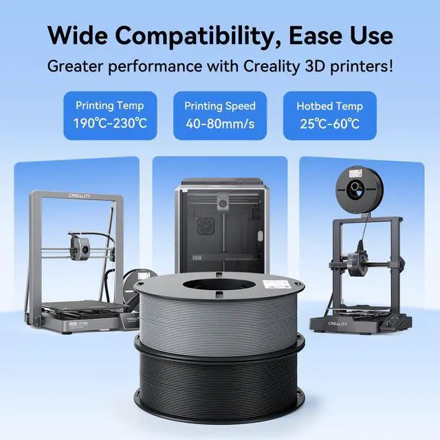 Alt view image 4 of 7 - 2kg Black & White PLA 1.75mm Filament Bundle for 3D Printing with No-Tangling Strong Bonding and Overhang Performance, Accuracy +/- 0.02mm