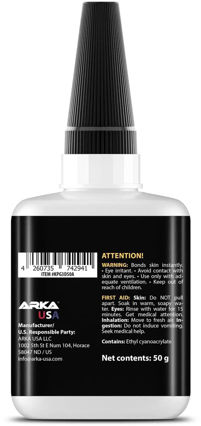 Alt view image 2 of 5 - 3D Printer Superglue Gel for PLA, ABS, PETG, TPU & Nylon 1.76 oz XXL No-Drip, Extra Strong & Waterproof Precision Tip for Repairs, Supports & Vertical Surfaces