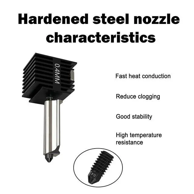 Alt view image 3 of 7 - 2 Pack A1 Mini/A1 Hotend Print Head Hot End Kit Extruder Upgrade High-Temperature 0.4MM Hardened Steel Nozzle Replacement with 4PCS Silicone Cover Sock for Bambu Lab 3D Printer Accessories