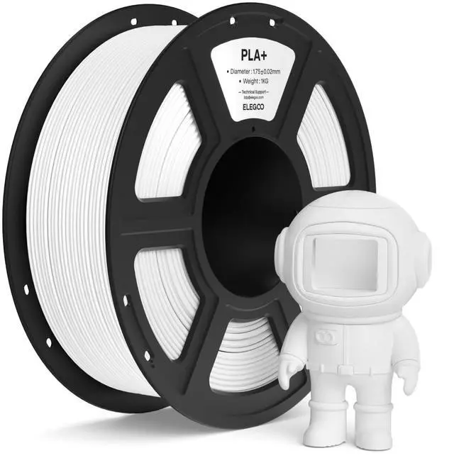 Main image of PLA+ Filament 1.75mm White 1KG, High Toughness PLA Plus 3D Printer Filament Dimensional Accuracy +/- 0.02mm, 1kg Spool(2.2lbs) Fits for Most FDM 3D Printers