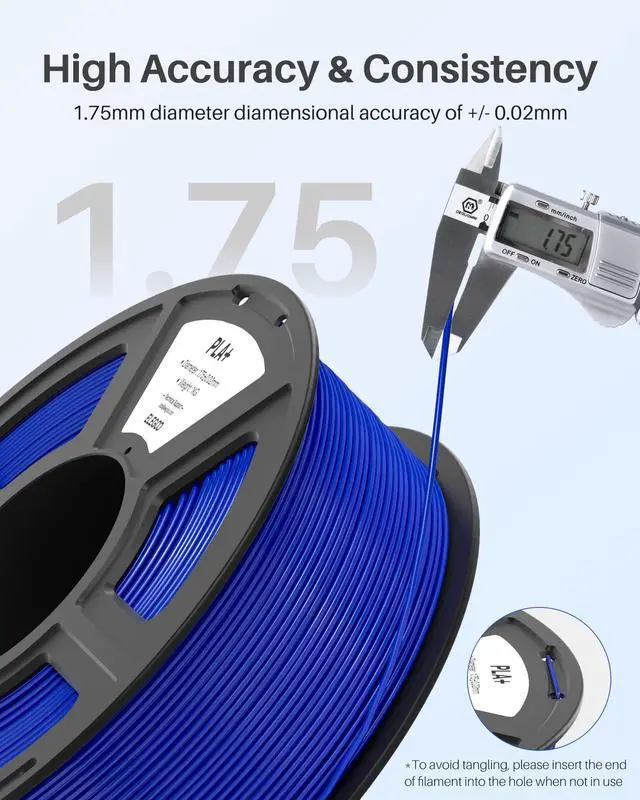 Alt view image 3 of 7 - PLA+ Filament 1.75mm White 1KG, High Toughness PLA Plus 3D Printer Filament Dimensional Accuracy +/- 0.02mm, 1kg Spool(2.2lbs) Fits for Most FDM 3D Printers