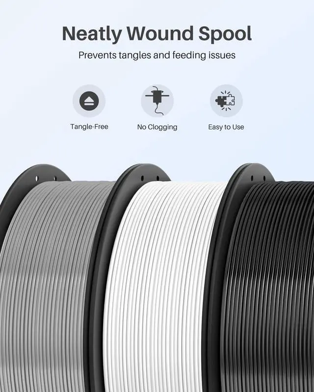 Alt view image 4 of 7 - PLA+ Filament 1.75mm White 1KG, High Toughness PLA Plus 3D Printer Filament Dimensional Accuracy +/- 0.02mm, 1kg Spool(2.2lbs) Fits for Most FDM 3D Printers