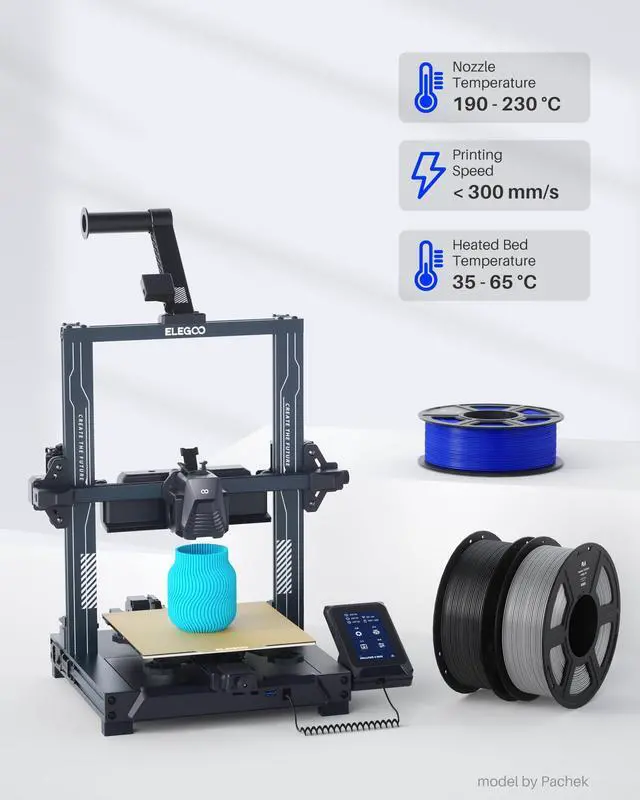 Alt view image 5 of 7 - PLA Filament 1.75mm Black 1KG, 3D Printer Filament Dimensional Accuracy +/- 0.02mm, 1kg Spool(2.2lbs) Fit Most FDM 3D Printers