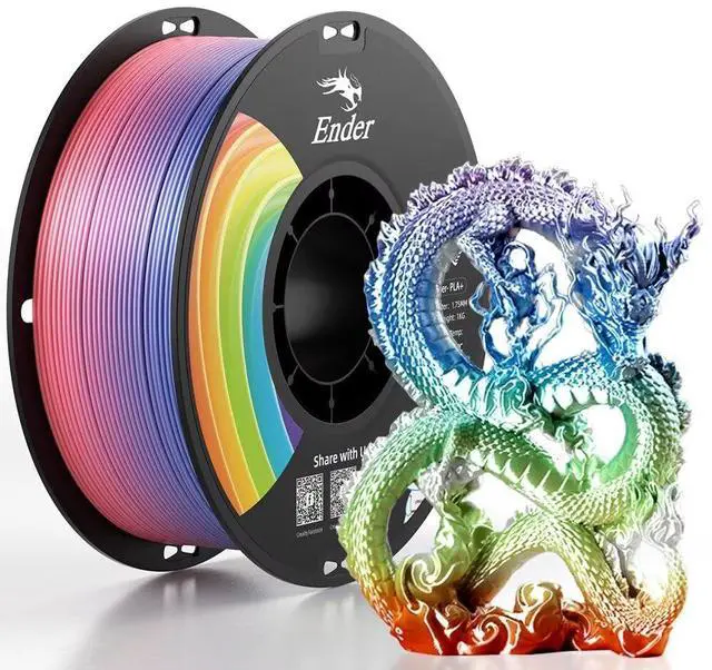 Main image of 3D Printer Filament, Rainbow PLA+ Filament 1.75mm, Multicolor PLA Plus Strong Toughness Dimensional Accuracy +/- 0.03mm, PLA Pro for Most 3D Printer, 1KG Spool(2.2lbs)