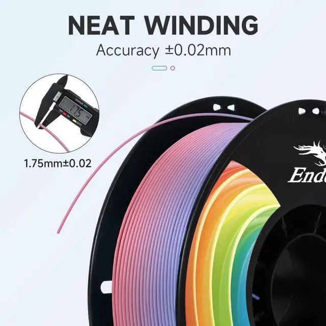 Alt view image 2 of 7 - 3D Printer Filament, Rainbow PLA+ Filament 1.75mm, Multicolor PLA Plus Strong Toughness Dimensional Accuracy +/- 0.03mm, PLA Pro for Most 3D Printer, 1KG Spool(2.2lbs)
