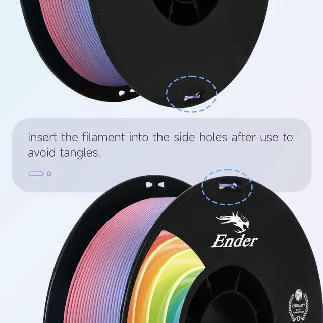 Alt view image 6 of 7 - 3D Printer Filament, Rainbow PLA+ Filament 1.75mm, Multicolor PLA Plus Strong Toughness Dimensional Accuracy +/- 0.03mm, PLA Pro for Most 3D Printer, 1KG Spool(2.2lbs)