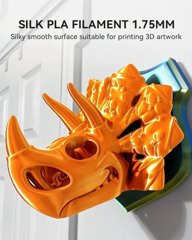 Alt view image 3 of 7 - 3D Printer Silk Filament,Shiny Silk PLA Filament 1.75mm, Smooth Silky Surface, Great Easy to Print for 3D Printers, Dimensional Accuracy +/- 0.02mm, Silk Light Gold 1KG