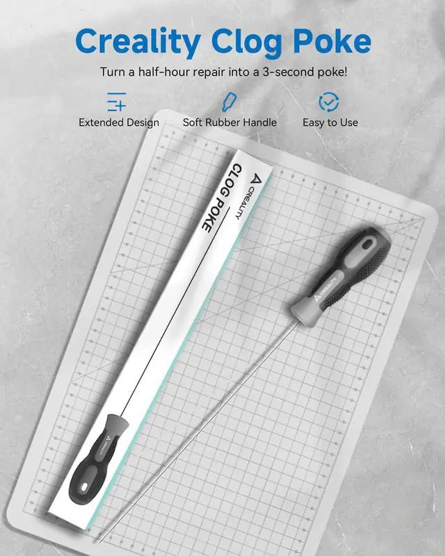 Alt view image 2 of 7 - Official Clog Poke, 0.4mm Needles Cleaner Perfect for Any 1.75mm 3D Printer Nozzle Cleaning Kit Stainless Steel with Soft Rubber Handle