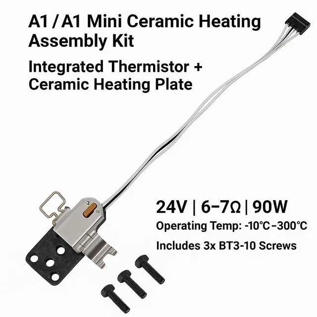 Alt view image 3 of 6 - Bamboo lab Upgraded Hotend Heating Assembly for Bambu Lab A1 & A1 Mini, Replacement Hot End Kit with Heating Block for 3D Printer