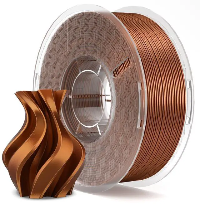 Main image of Silk PLA Filament 1.75mm Copper 1KG, 3D Printer Filament Dimensional Accuracy +/- 0.02mm, 1kg Spool(2.2lbs) Fits for Most FDM 3D Printers