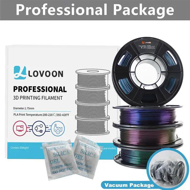 Alt view image 7 of 7 - 3D PLA Filament 1.75mm Bundle Sparkle in Sunlight Filament Glitter, Burnt Titanium 3D Printer Filament, Galaxy red/Purple Blue/Blue/Green, Galaxy Bundle, 0.8KG(200g*4 Spools)/Bundle