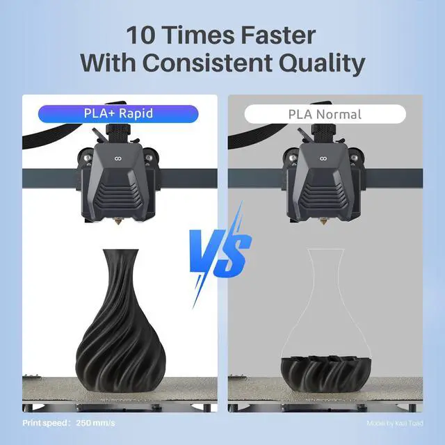 Alt view image 2 of 4 - Rapid PLA Plus Filament 1.75mm Black & White 2KG, PLA+ 3D Printer Filament for 600 mm/s High Speed Printing, Dimensional Accuracy +/- 0.02 mm, 2 Pack 1kg Spool(2.2lbs)