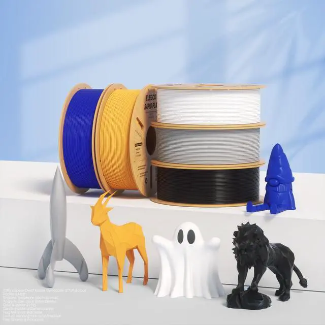 Alt view image 4 of 4 - Rapid PLA Plus Filament 1.75mm Black & White 2KG, PLA+ 3D Printer Filament for 600 mm/s High Speed Printing, Dimensional Accuracy +/- 0.02 mm, 2 Pack 1kg Spool(2.2lbs)