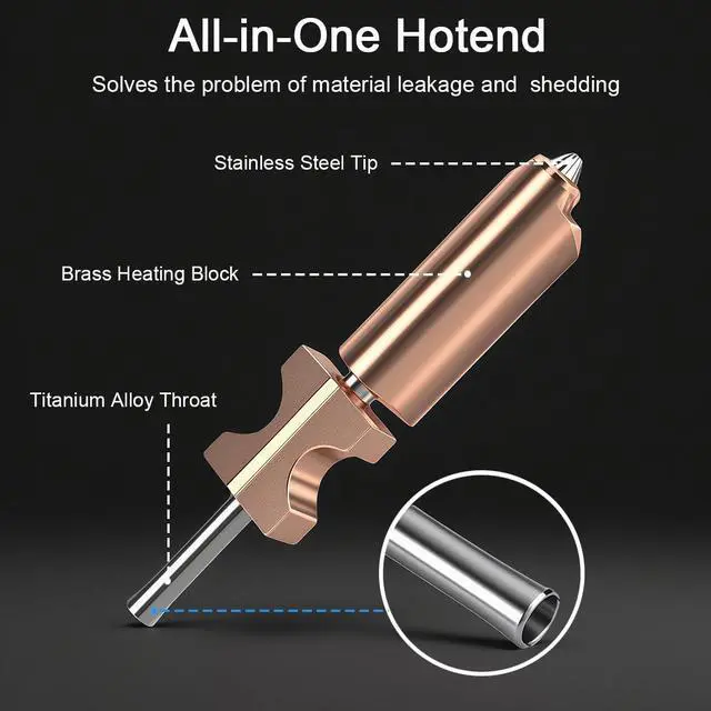 Alt view image 3 of 6 - Upgraded 0.4MM Hotend Kit Compatible with Flashforge AD5X, 3D Printer Nozzle Cleaning Kit, Flashforge Nozzle with Extra Silicone Cover, Nozzle Brush