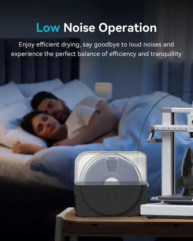 Alt view image 7 of 7 - Filament Dryer Box for 3D Printer Filament, S1 Plus Filament Dehydrator with Fan Design, Filament Storage can Keep 1.75 2.85 3.00mm PLA PETG ABS Filament Dry During 3D Printing (Black)