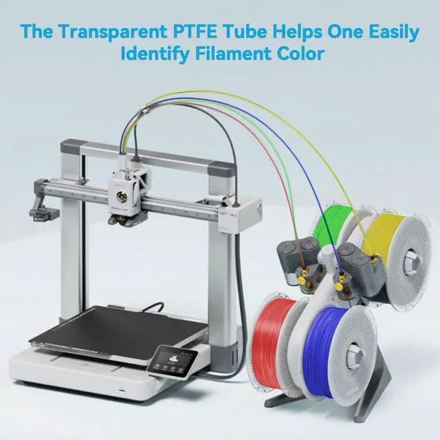 Alt view image 4 of 7 - Ultra-Clear Tube for 1.75mm filament with Cutter for Bambu Lab A1/A1 mini AMS/P2S/P1S/X1C,2.5mm IDx4mm OD Length 5M Bowden Tube Ideal for PLA/PETG/ABS (Not for Soft Filaments like TPU) (Transparent)