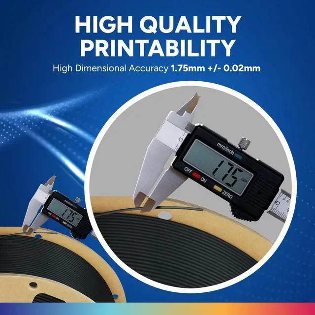 Alt view image 4 of 7 - PLA Plus (PLA+) Filament 1.75mm, Stronger & More Durable, Professional Toughness 3D Printer Filament 1kg (2.2lbs), High Precision +/- 0.02mm, Tangle-Free (Black)