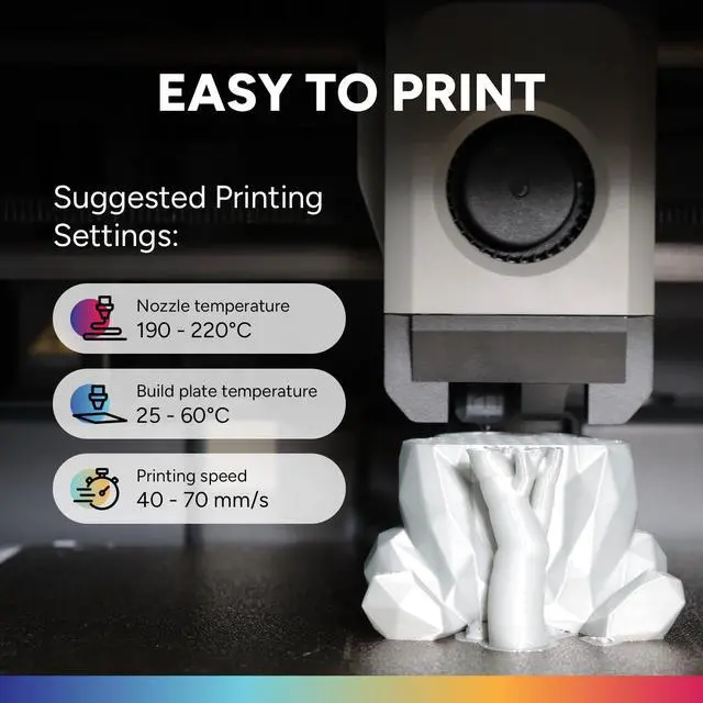 Alt view image 6 of 7 - PLA Plus (PLA+) Filament 1.75mm, Stronger & More Durable, Professional Toughness 3D Printer Filament 1kg (2.2lbs), High Precision +/- 0.02mm, Tangle-Free (Black)