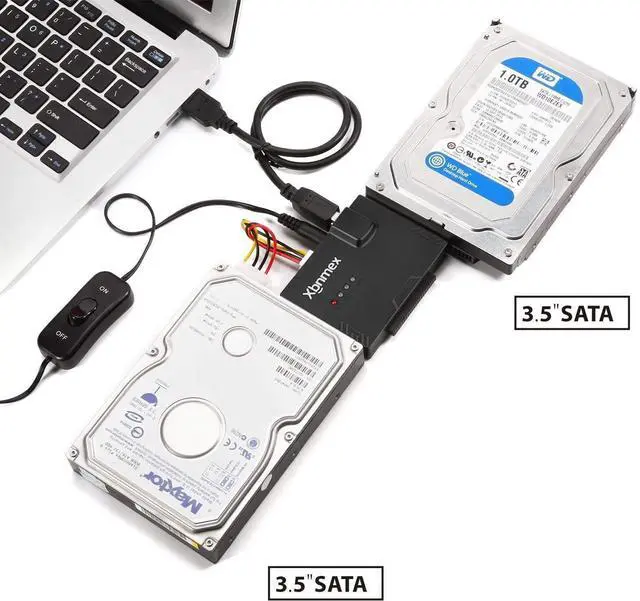 Alt view image 4 of 6 - IDE SATA to USB 3.0 Cable USB to SATA or IDE Adapter Hard Drive Reader for 2.5"/3.5" Hard Drive Disk HDD with 12V 2A External AC Power Adapter