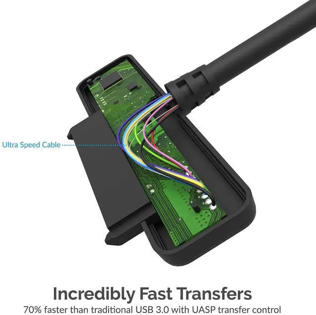 Alt view image 7 of 7 - SABRENT USB 3.0 to 2.5 SATA Adapter Cable for SSD & Laptop HDD, UASP Support, 5Gbps Data Transfer, USB-Powered (No External Power), Compatible with SATA I/II/III Drives (EC-SSHD)