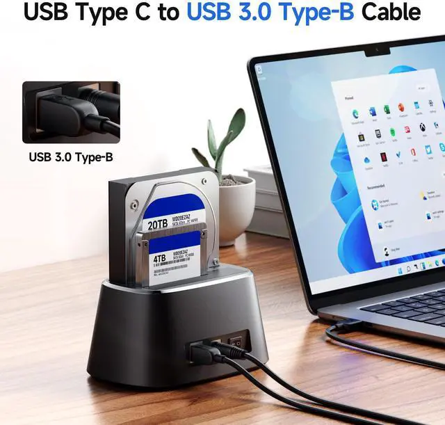 Alt view image 2 of 7 - USB C to USB B 3.0 Cable - 3.3ft, USBB to USBC Cable with Type-B 3.0 Connector, Black
