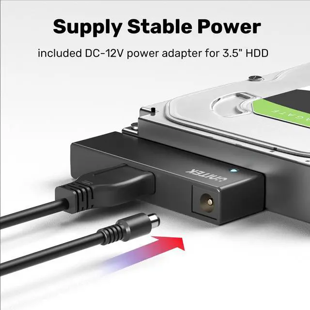 Alt view image 2 of 7 - USB 3.0 to SATA III Hard Drive Adapter External Kit Cable for 2.5 3.5 Inch HDD/SSD Hard Drive Disk, Optical Drive, with 12V/2A Power Adapter, Support UASP