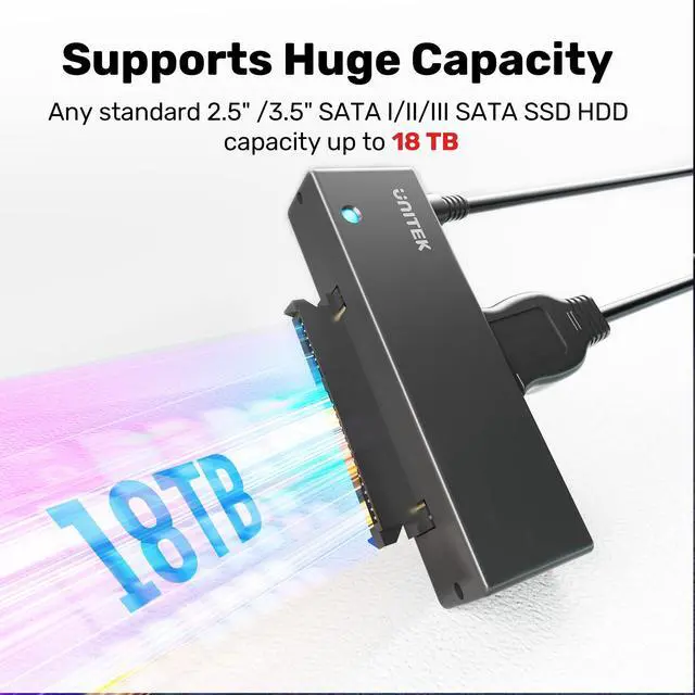 Alt view image 4 of 7 - USB 3.0 to SATA III Hard Drive Adapter External Kit Cable for 2.5 3.5 Inch HDD/SSD Hard Drive Disk, Optical Drive, with 12V/2A Power Adapter, Support UASP