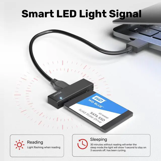 Alt view image 5 of 7 - USB 3.0 to SATA III Hard Drive Adapter External Kit Cable for 2.5 3.5 Inch HDD/SSD Hard Drive Disk, Optical Drive, with 12V/2A Power Adapter, Support UASP