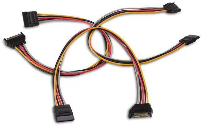 Alt view image 5 of 5 - 3-Pack 15 Pin SATA Power Extension Cable - 12 Inches, SATA Power Cable for Hard Drive and SSD