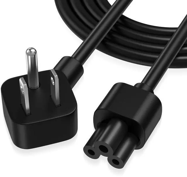 Main image of 10ft 3 Prong AC Laptop Power Cord Cable, 90 Degree Angled, NEMA 5-15P to IEC-320-C5, 18AWG, Replacement for Dell Hp Lenovo Acer Laptop Notebook Computer Supply Adapter, Black