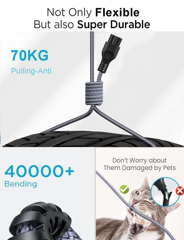 Alt view image 3 of 7 - 3 Prong AC Power Cord for Computer Laptop, 10ft, Heavy Duty