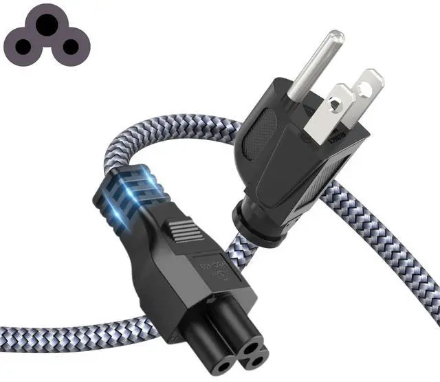 Main image of 3 Prong AC Power Cord for Computer Laptop, 10ft, Heavy Duty