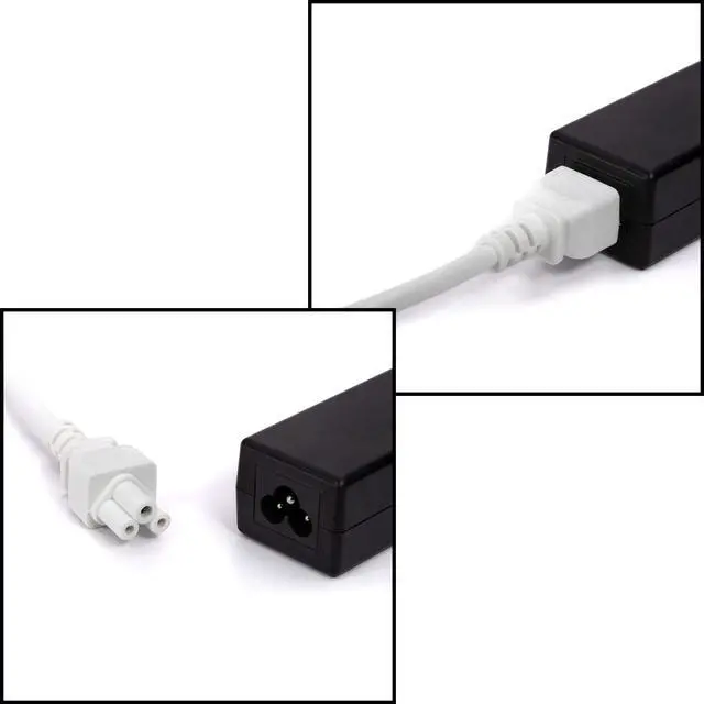 Alt view image 6 of 7 - White 3-Prong AC Power Cable 3 FT - Mouse Ears Power Supply Cord - Device, Computer, Laptop Replacement Cord with Cloverleaf Plug - NEMA 5-15P to C5 / IEC 320-3 Feet (0.9 Meter)