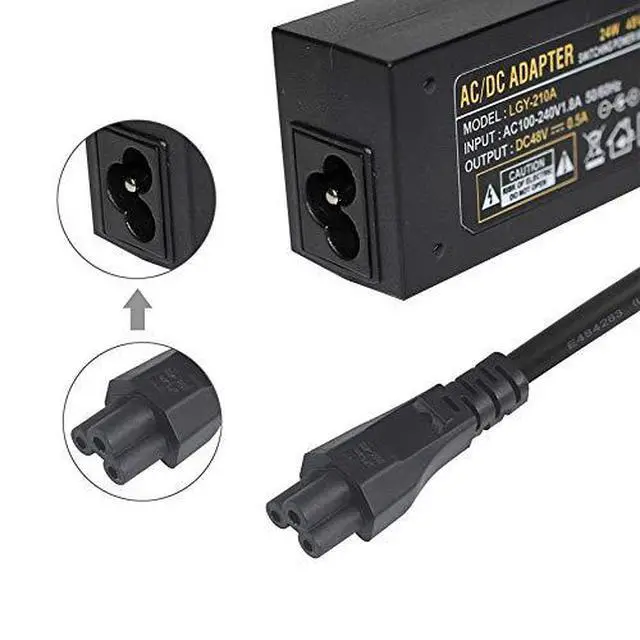 Alt view image 6 of 7 - 3-Slot Universal AC Power Cord - 6Ft Replacement 3 Prong Laptop Power Cable, NEMA 5-15P to IEC C5 Connector, SJT 18 Gauge, Black