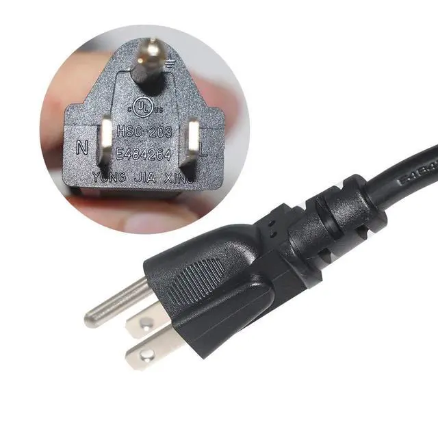 Alt view image 2 of 7 - 3-Slot Universal AC Power Cord - 6Ft Replacement 3 Prong Laptop Power Cable, NEMA 5-15P to IEC C5 Connector, SJT 18 Gauge, Black