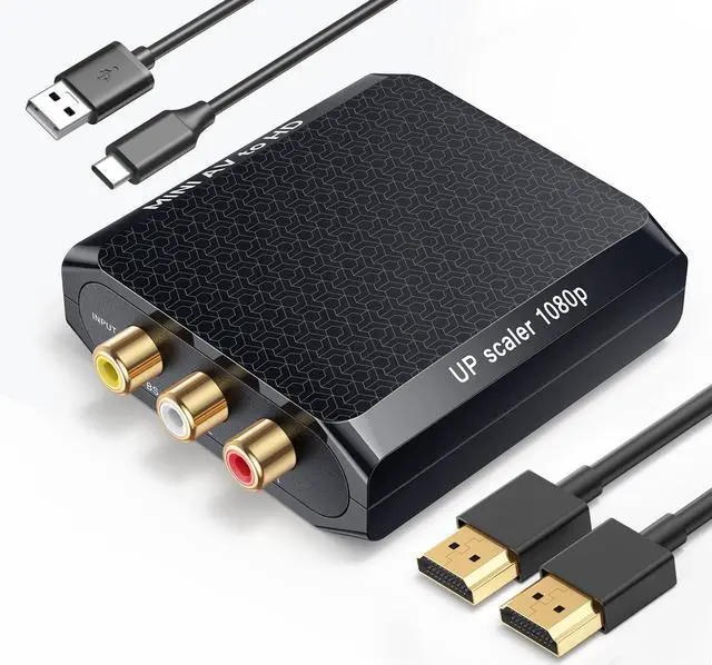 Main image of AV to HDMI Converter, 1080P RCA Composite to HDMI Adapter, Mini Analog CVBS Audio Video Adapter Supports PAL/NTSC for Smart TV VCR/VHS/Xbox/PS3/STB/N64/Wii/TV/PC/Blue-Ray DVD Players