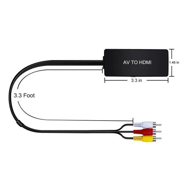 Alt view image 5 of 6 - HDMI to RCA Converter for Old TV Adapter, HDMI to Composite Converter Compatible Roku, Chromecast, PC, Laptop, Xbox, STB, VHS, VCR, DVD, Blu-Ray Player, Android TV Box, ect.
