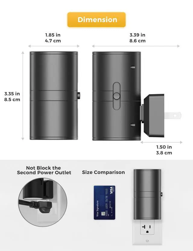 Alt view image 4 of 7 - Night Light Plug in, Modern Night Lights Plug into Wall, Dusk to Dawn Sensor, Soft White 3000K, 0-100LM Adjustable Brightness, Dimmable Night Lights for Hallway Bedroom Stairway, 2 Pack