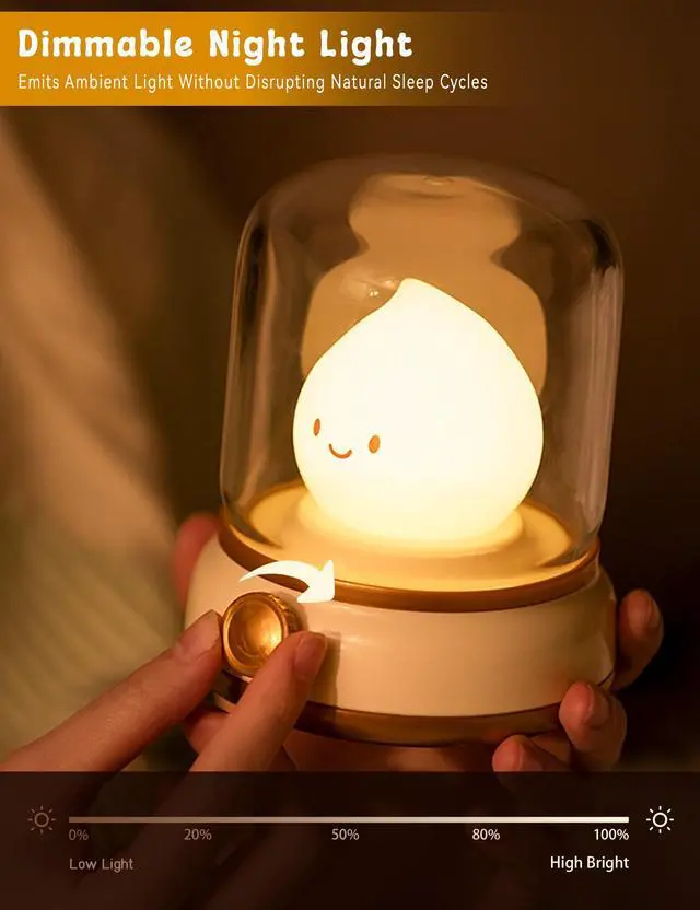 Alt view image 3 of 7 - Flameless Candles Lamp, Led Candles,Cute Kerosene Lamp,Silicone Flame Amber Light,Adjustable Dimmable Rechargeable Night Light for Kids,Girls,Teenager Kids Bedroom Christmas