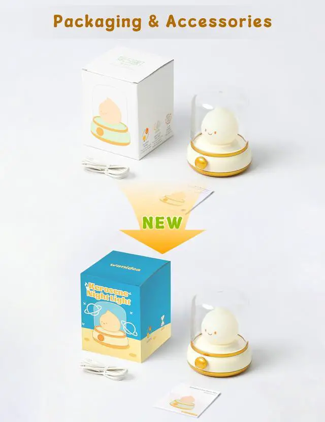 Alt view image 7 of 7 - Flameless Candles Lamp, Led Candles,Cute Kerosene Lamp,Silicone Flame Amber Light,Adjustable Dimmable Rechargeable Night Light for Kids,Girls,Teenager Kids Bedroom Christmas