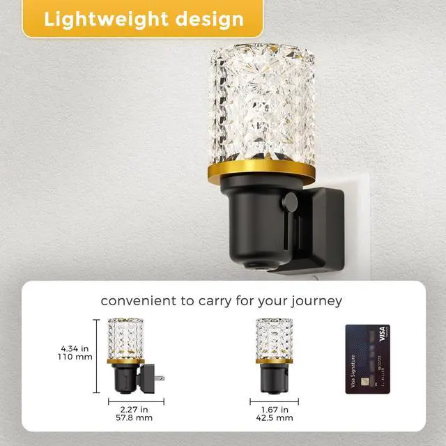 Alt view image 3 of 7 - LED Night Light, Dimmable Night Lights Plug into Wall, Automatic Night Lights Plug in with Auto Light Sensor, 0-100LM Adjustable Brightness LED Night Light, for Bedroom Hallway Home Decor