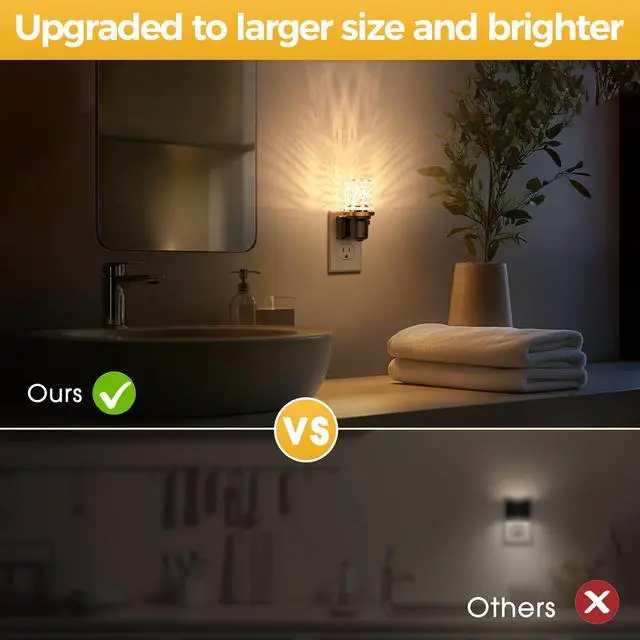 Alt view image 5 of 7 - LED Night Light, Dimmable Night Lights Plug into Wall, Automatic Night Lights Plug in with Auto Light Sensor, 0-100LM Adjustable Brightness LED Night Light, for Bedroom Hallway Home Decor