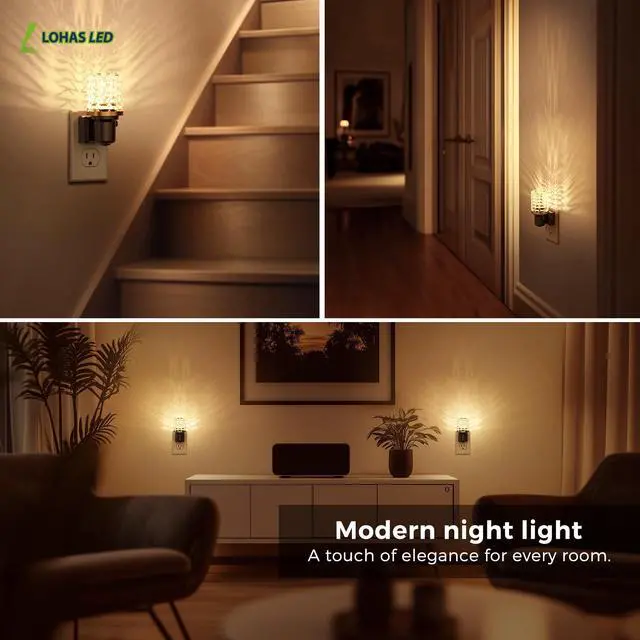 Alt view image 7 of 7 - LED Night Light, Dimmable Night Lights Plug into Wall, Automatic Night Lights Plug in with Auto Light Sensor, 0-100LM Adjustable Brightness LED Night Light, for Bedroom Hallway Home Decor