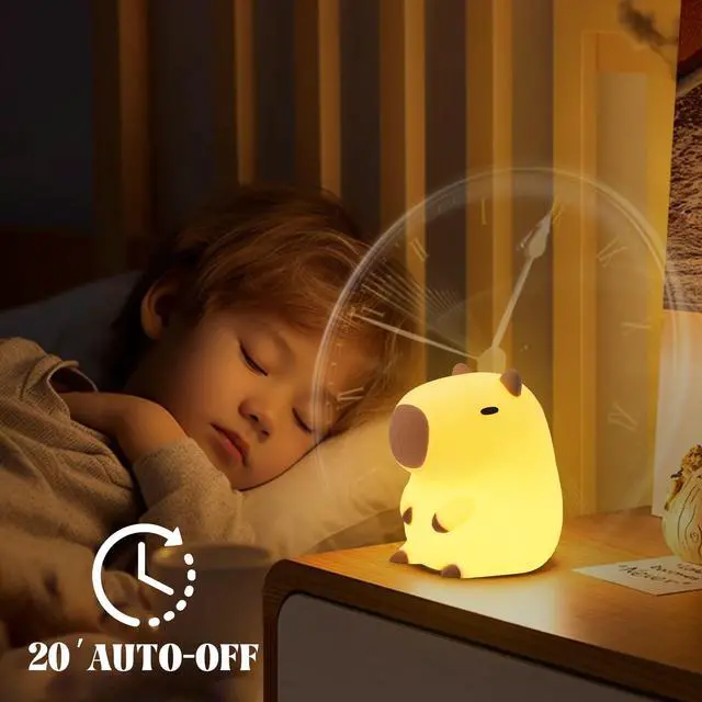 Alt view image 4 of 7 - Capybara Night Light - Adorable Silicone Lamp for Kids, Babies, Adults | Cute Capybara Gift, Nursery Bedroom Decor