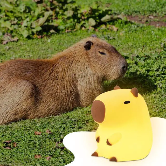 Alt view image 3 of 7 - Capybara Night Light - Adorable Silicone Lamp for Kids, Babies, Adults | Cute Capybara Gift, Nursery Bedroom Decor