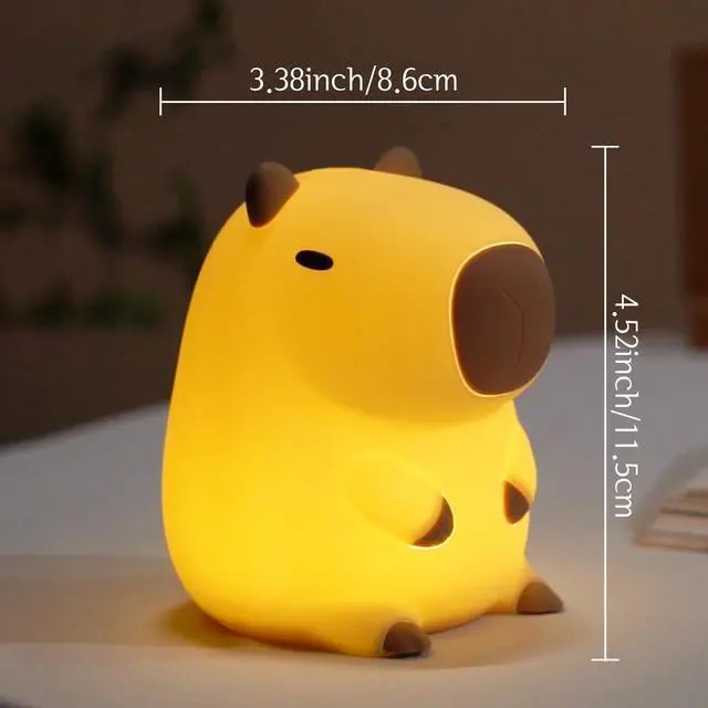 Alt view image 5 of 7 - Capybara Night Light - Adorable Silicone Lamp for Kids, Babies, Adults | Cute Capybara Gift, Nursery Bedroom Decor