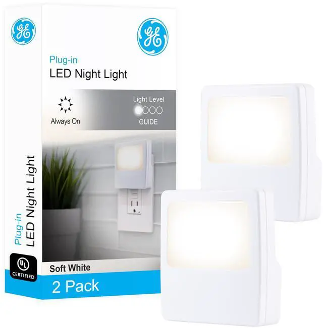 Main image of White Always-On LED Night Light, Plug into Wall, Compact, Soft Glow, UL-Listed, Ideal for Bedroom, Nursery, Bathroom, Hallway, 11311, 2 Pack